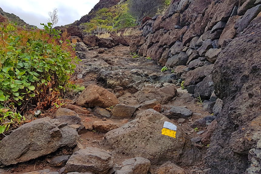 camino de lavas en el Parque Rural de Anaga