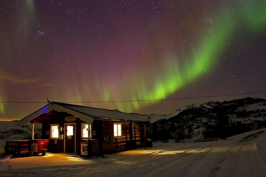 imagen de aurora boreal de mapaymochila