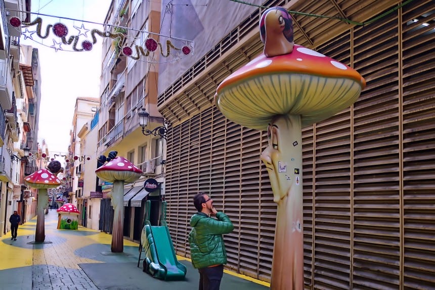 calle de las setas en Alicante