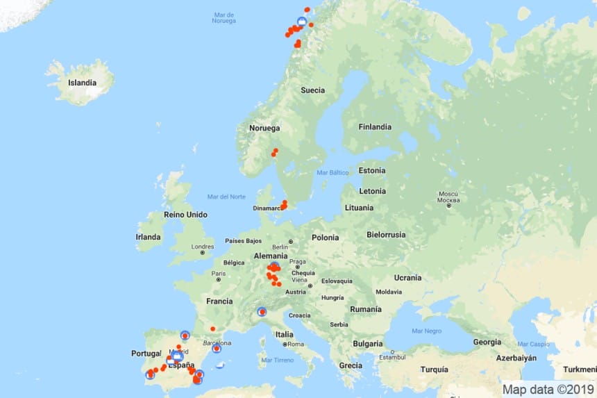 mapa del resumen viajero del año 2018