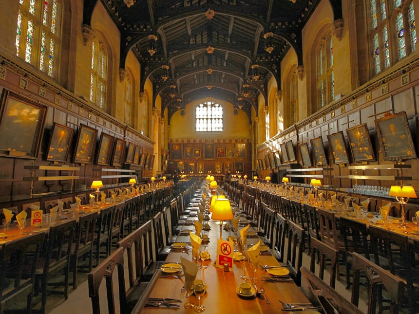 comedor de Hogwarts en las películas de Harry Potter